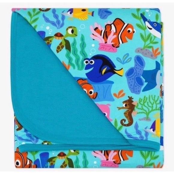Little Sleepies Other - Disney x Little Sleepies Nemo's Reef Cloud Blanket NIB L 50x50in Bamboo Retired